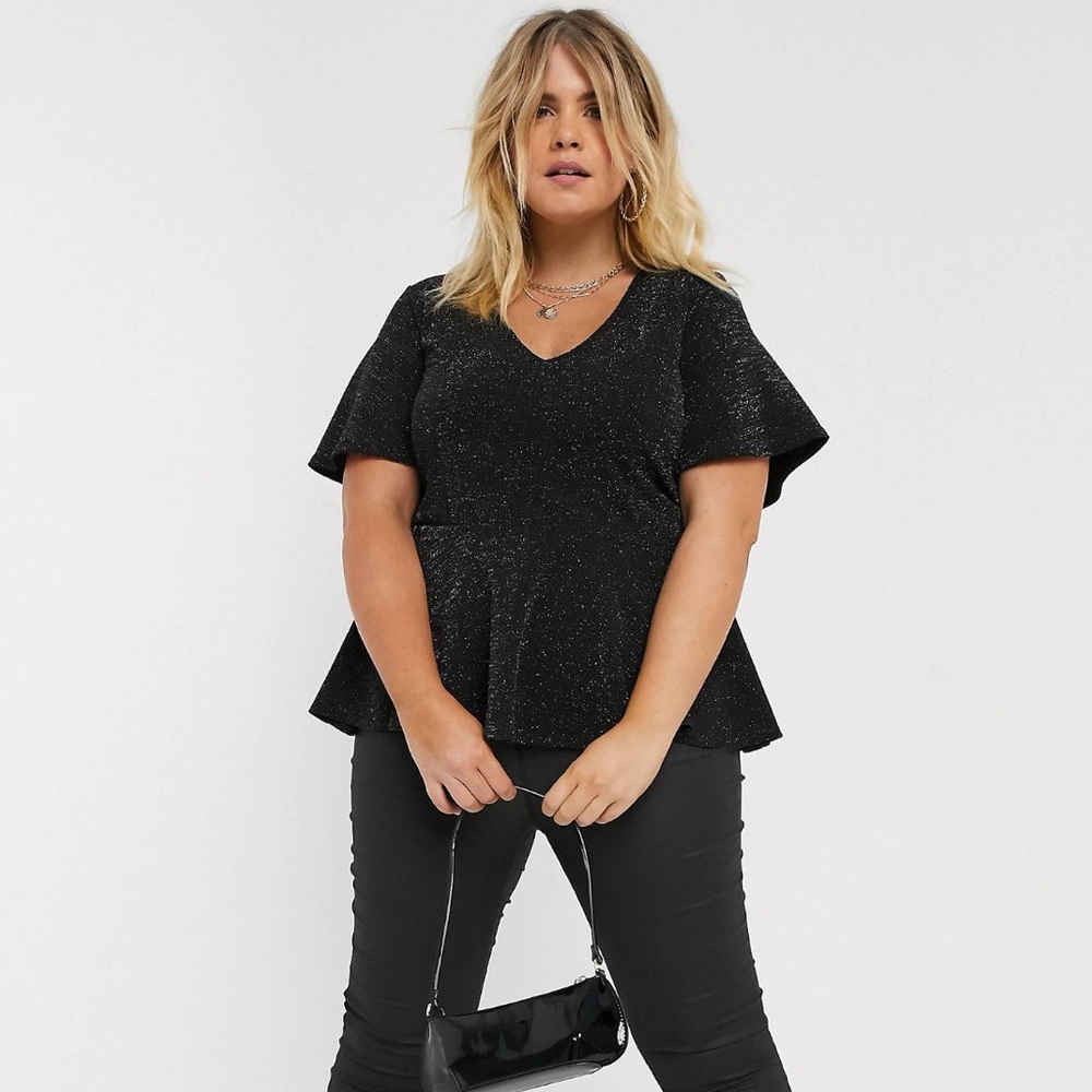 {New Look} v neck peplum top